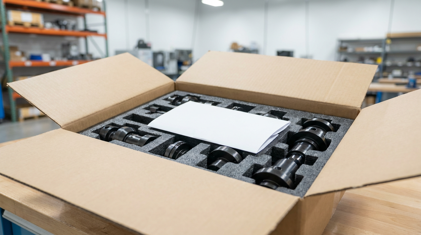 Manufactured parts packaged for delivery